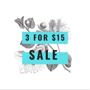 3 for $15 sale!